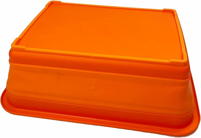 SAMMART 8L (2.1 Gallon) Set of 2 Collapsible Tub - Foldable Dish Tub - Portable Washing Basin - Space Saving Plastic Washtub (Orange)