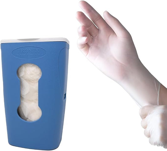 TRONEX 1200 Pack Food Safe Vinyl Gloves and Eco Pack Disposable Gloves Dispensing Box Refillable