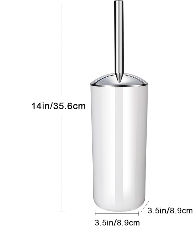 Brown Toilet Brush and Holder Set, 2 Pack – Toilet Brush Brown with Stainless Steel Handle, Non-Scratch Bristles, Compact and Drip-Free, Toilet Bowl Brush for Bathroom and Home Use