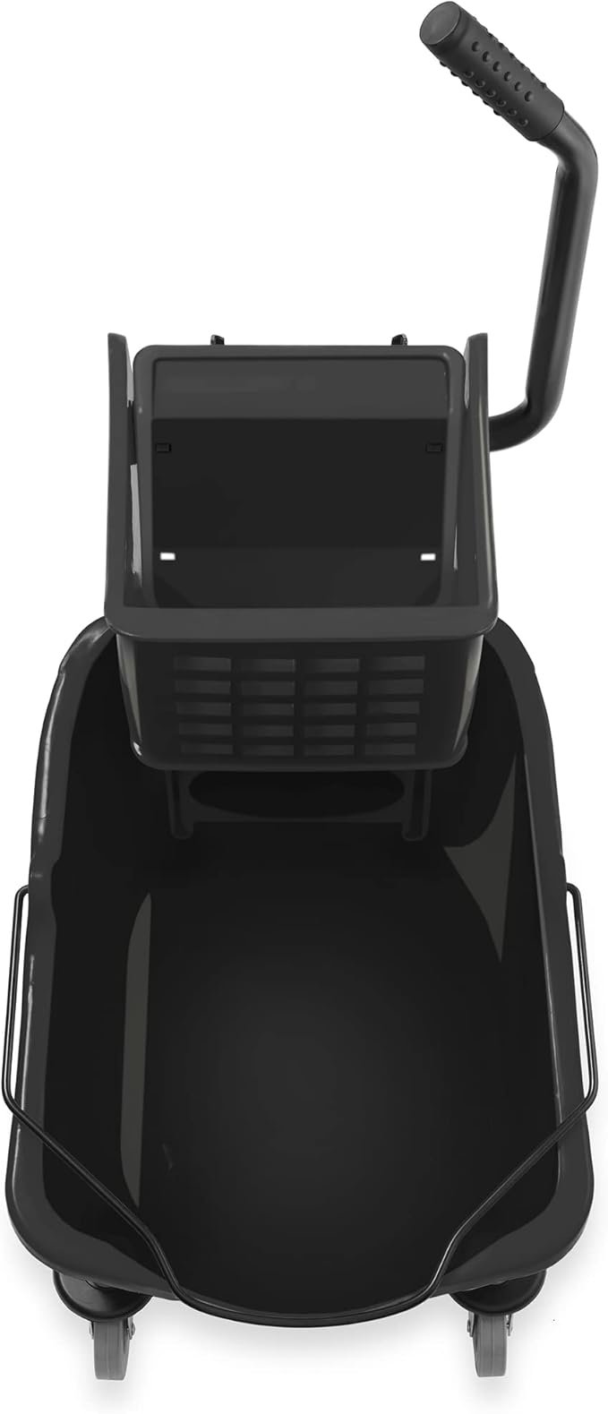 Dryser Commercial Side Press Wringer Combo Mop Bucket, 33 Quart, Black