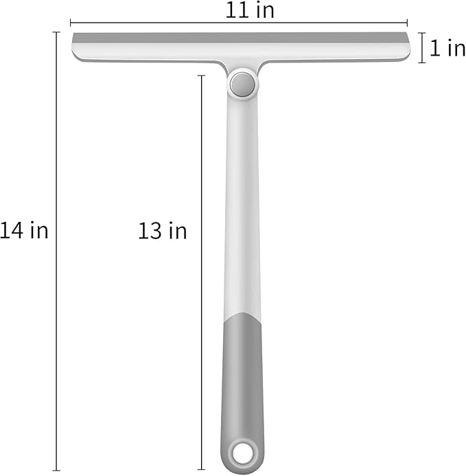 WONDAY Shower Squeegee for Glass Doors Tile and Walls 2 Pack Squiggy Bathroom Windows with 360° Rotation Rubber Blade (Grey-2 Pack)
