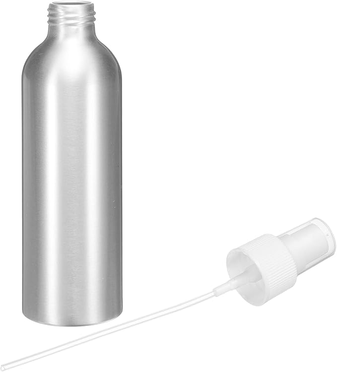 HARFINGTON Aluminum Fine Mist Spray Bottles 200ml/6.7oz Metal Small Liquid Alcohol Refillable Travel Container with White Plastic Nozzle Cap for Perfume Skincare Cosmetic Storage Bottle