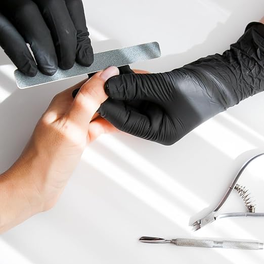 ForPro Disposable Vinyl Gloves, Black, Industrial Grade, Powder-Free, Latex-Free, Non-Sterile, Food Safe, 2.75 Mil. Palm, 3.9 Mil. Fingers, Medium, 100-Count