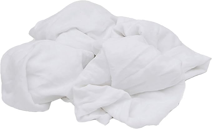 Premium White T-Shirt Cleaning Rags (10 lbs. Bag) – White Cotton Rags for Cleaning, Staining, Painting, Oil, Grease & Dust Removal – Shop Rags Bulk for Multipurpose use