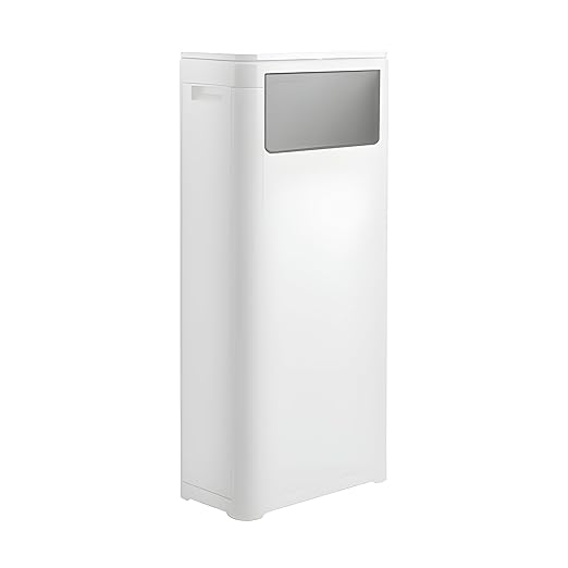 WanWanKa Trash Can with Lid, Large Tall 8 Gallon Commercial Trash Can, Plastic Waste Bin with Press top Lid, White Garbage Can Suitable for Kitchen, Bathroom, Bedroom, Living Room, Office