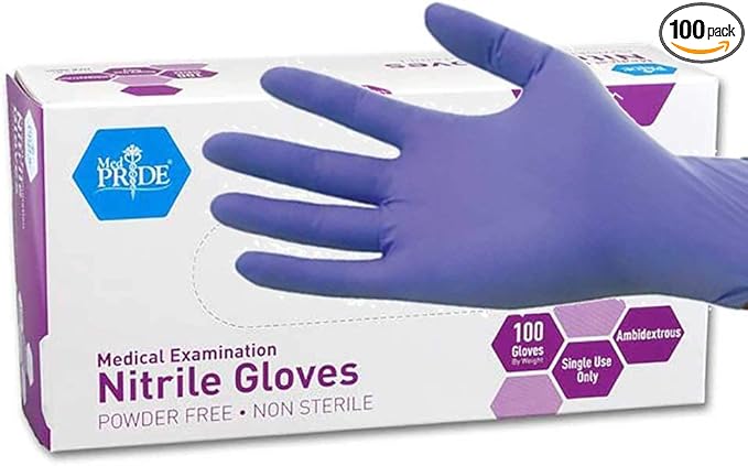 MedPride Powder-Free Nitrile Exam Gloves, X-Large (Pack of 100)