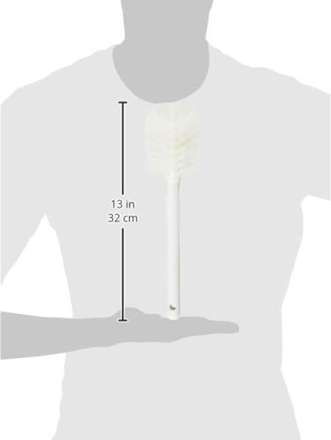 SPARTA Large Water Bottle Brush Ideal for Wide-Mouth Jars, Bottles and Tumblers, Dishwashing Tool with Handle for Home and Commercial Kitchens, Plastic, 12 Inches, White
