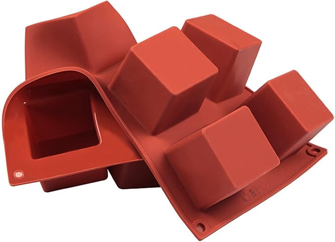 Square Silicone Mold for Baking, 8-Cavity 3D Cube Square Chocolate Molds for Cookie Covered Chocolate Candy Jello