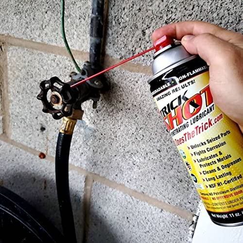 Trick Shot - 3 in 1 Penetrating Lubricant Oil - Non-Toxic, Non-Flammable & Eco-Friendly Food Grade Industrial Oil Spray - Biodegradable Anti-Seize Lubricant, Protects, Degreases & Cleans (1-Pack)