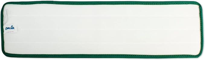 CleanAide Twist Yarn Microfiber Flat Mop Pad with Scrub Strips, Reusable Washable Wet & Dry for Dust, Dirt & Grime, Extra Absorbent, Hook and Loop Backing, Fits Standard 24 Inch Frames, Green