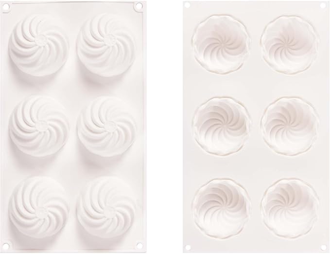 Flowers Dessert Mousse Cake Molds Silicone, Cheese Cakes Truffles Brownie Pops Silicone Molds 6-Cavity Dessert Molds Great for Baker Pastry Chef