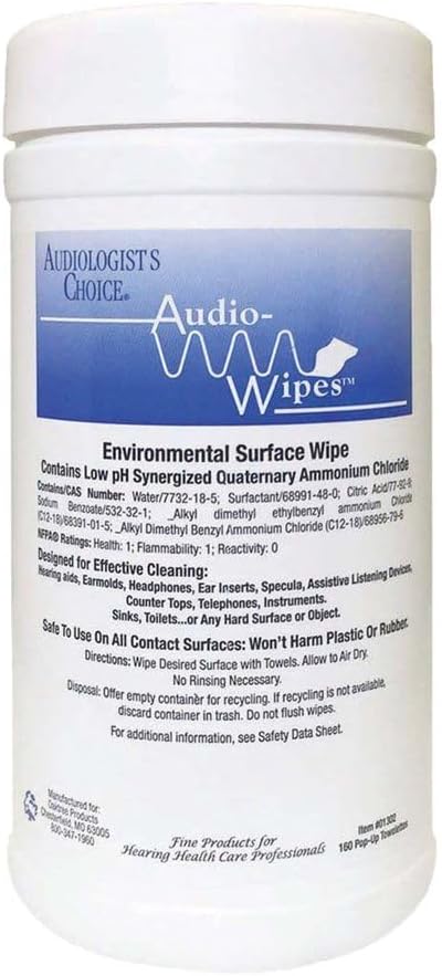 Audio-Wipes Cleaning Wipes, 160 Count, Alcohol-Free, Fast-Drying, Individually Wrapped, for Electronics, Screens, Keyboards, Phones
