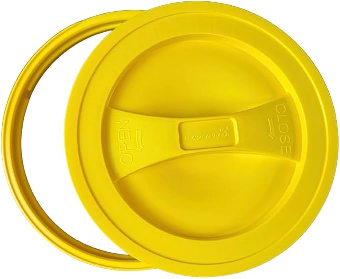 House Naturals 2 Gallon Food Grade - BPA Free Made in USA Buckets Lime Color pails with Screw On Gasket Lids (1, Lime - Yellow lids)