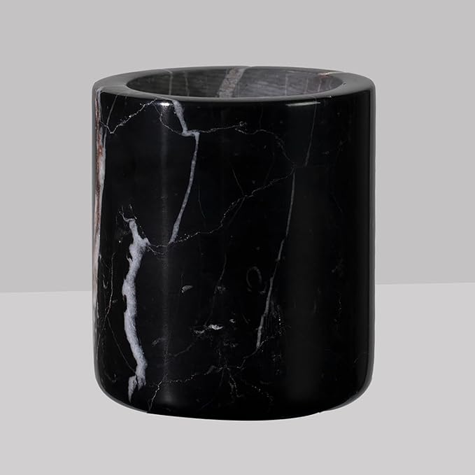 Elegant Black Marble Bath Essentials - Elevate Your Bathroom with Luxurious, Timeless Design,Marble Bath Accessories, Craftsmanship (Toothbrush Holder)