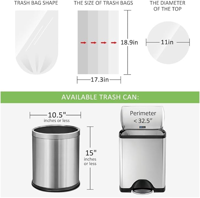 3 Gallon 120 Counts (fit 2.6-3.3 Gal) Small Trash Bags Garbage Bags by RayPard, 10-12 Liter Waste Basket Liner Fit 2.6,3.1,3.2,3.3 Gal Trash Can for Home Office Kitchen Bathroom Bedroom, Black