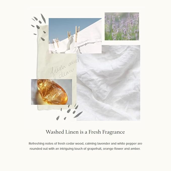 Thymes Washed Linen Laundry Fragrance Oil for Dryer – Scented Laundry Supplies (0.5 fl oz)