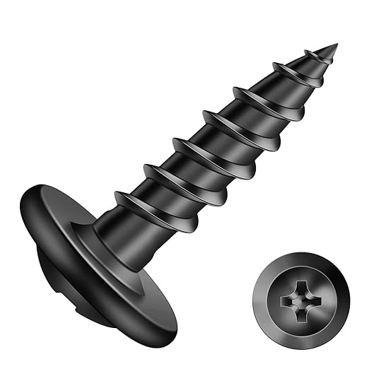 #8 x 5/8" Wood Screw 100Pcs Alloy Steel Standard Thread Truss Head Fast Self Tapping Black Oxide by SG TZH
