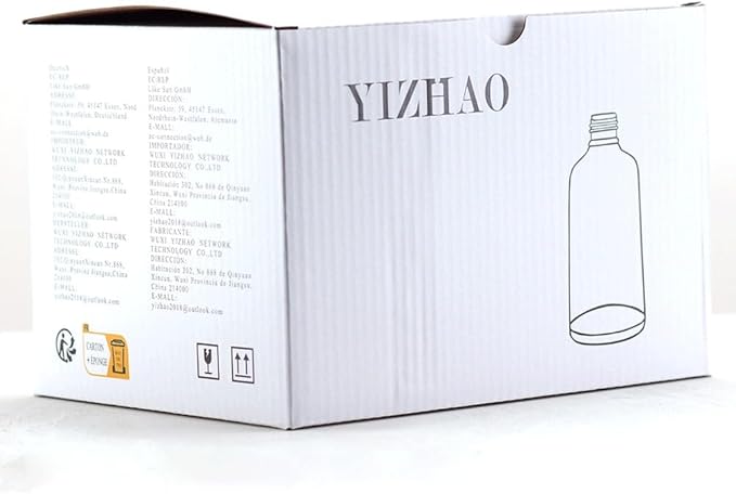 YIZHAO Clear Glass Dropper Bottle 2oz, Tincture Bottles with Glass Dropper, for Essential Oils, Aromatherapy, Cosmetic, Laboratory, Pharmacy, Liquids, Travel –12 Pcs