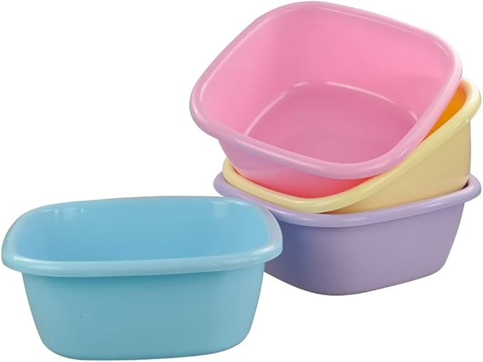 4-pack 12 Quart Colored Wash Basin Dish Pan Wash Tub