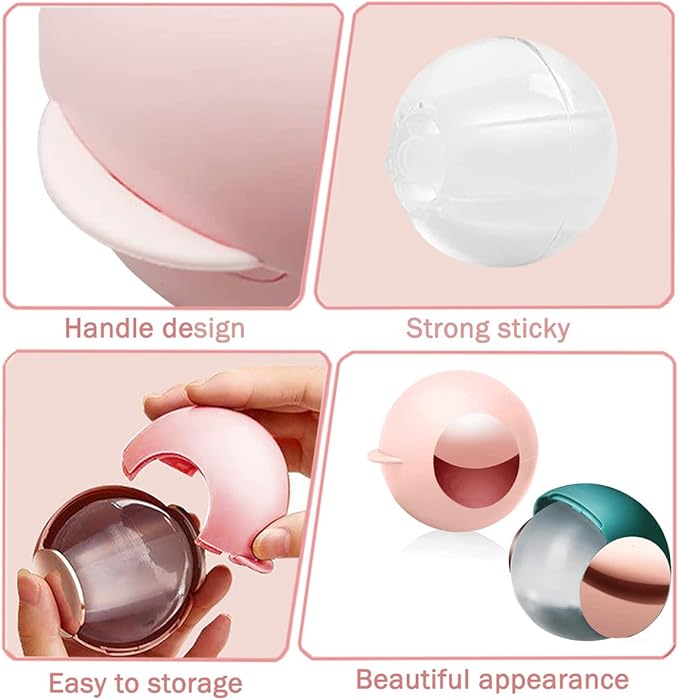 2 Pack Reusable Gel Lint Roller Ball for Pet Hair, MUEDRT Washable Small Lint Remover for Clothes, Portable Sticky Pet Hair Remover for Clothes Traveling Essentials (Pink-Green 2colors)