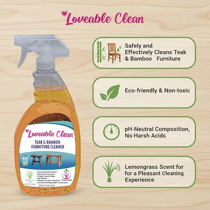 EcoDecors 24 pz. Teak Oil Protective Teak Sealer Wood Oil Indoor/Outdoor and Teak Cleaner Protective Teak Wood Restorer Eco Household Wood Furniture Cleaner Spray Bottle