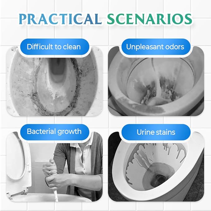 2pcs Toilet Cleaner, Toilet Bowl Cleaner Toilets Cleane, Self Activating Powder for Toilets Bowls Cleaning, Powerful Foaming Toilets Bowls Cleaner, Deep Cleaning (2, Blue) (2, Blue)