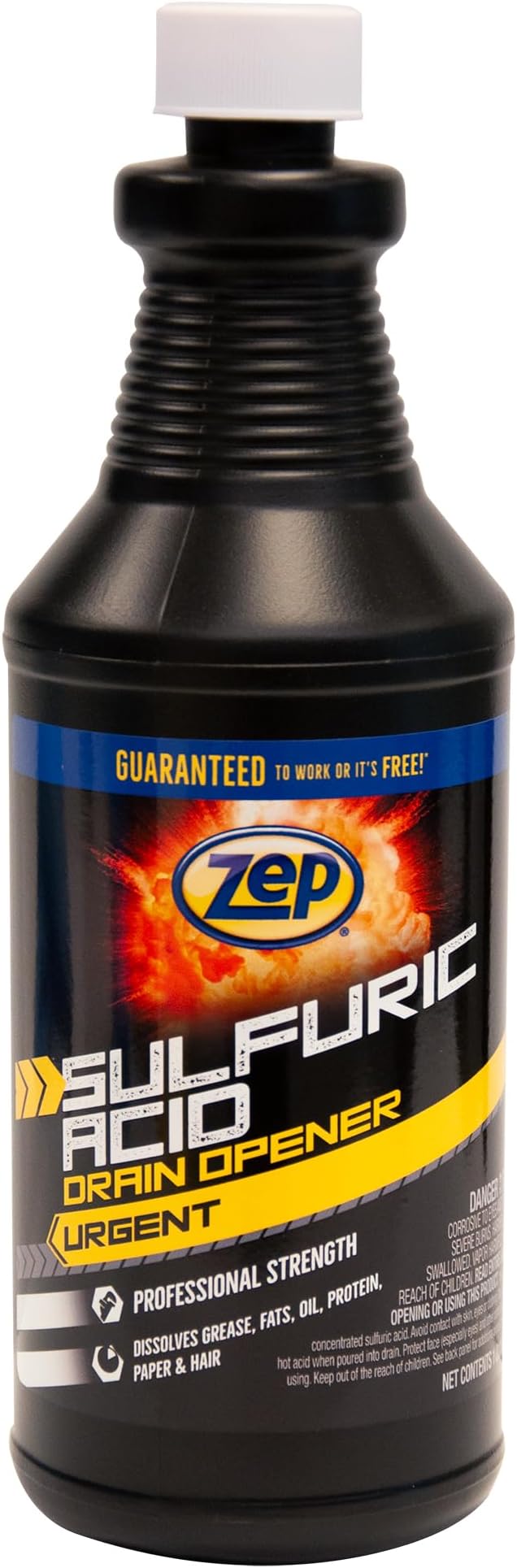 Zep Sulfuric Acid Drain Opener - 32 Ounce (Case of 12) ZUSADO32 - Professional Strength Drain Cleaner