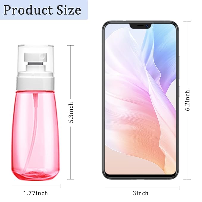 Cosywell Fine Mist Spray Bottle 3.4oz/ 100ml Empty Cosmetic Refillable Travel Containers Plastic Hair Spray Bottle Sprayer for Perfume Skincare Makeup Lotion (4color)