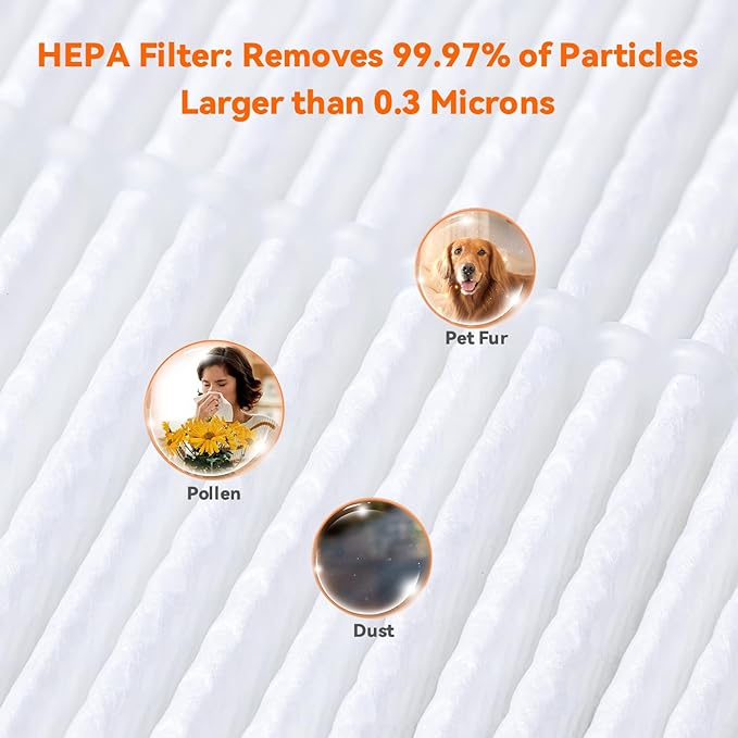 AIRROMI Air Purifier for Bedroom with HEPA 3-in-1 Filter, Pet Air Purifier for Home Cat Pee Smell, Covers Upto 990 Ft², Quiet 360° intake Air Cleaner for pet hair,allergies,Dust,Smoke A2001 Pink