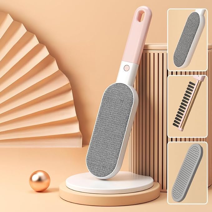 Multi-Function Travel Size Lint Brush for Clothes - Efficient Lint Remover & Pet Hair Collector for Dogs & Cats (Pink)