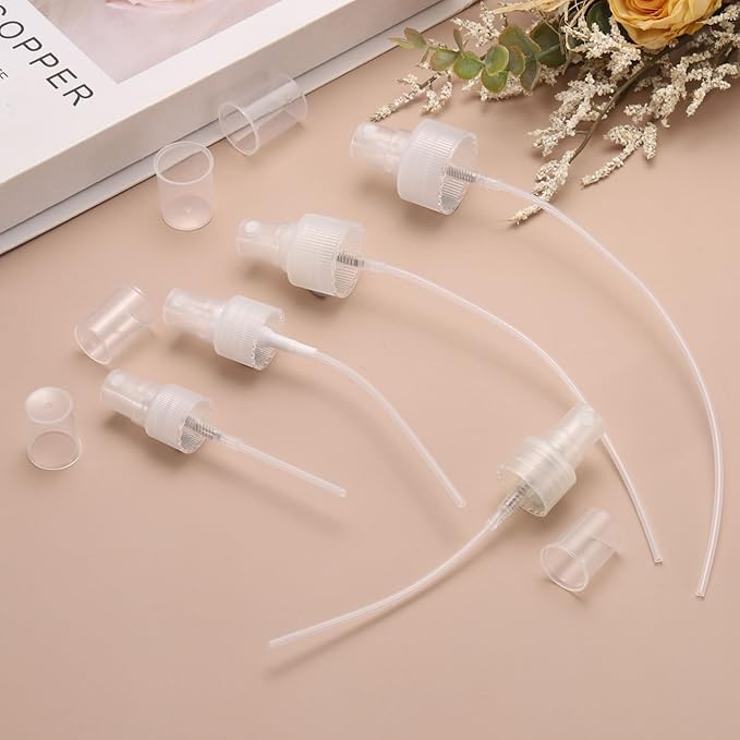 uxcell 12 Pcs White Spray Top, 24/410 Fine Mist Sprayer Reusable Replacement Spray Bottle Pump Plastic Top for Cosmetic Perfume and Body Sprays Bottle