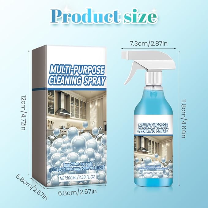 Spray Splash Cleaner, 2026 Upgrade Multi-Purpose Handheld Degreaser, Upgraded Foam Sprays for Ovens, Easy-To-Use Rust Remover for Kitchenware, Grime Remover Spray for Home Family (1)