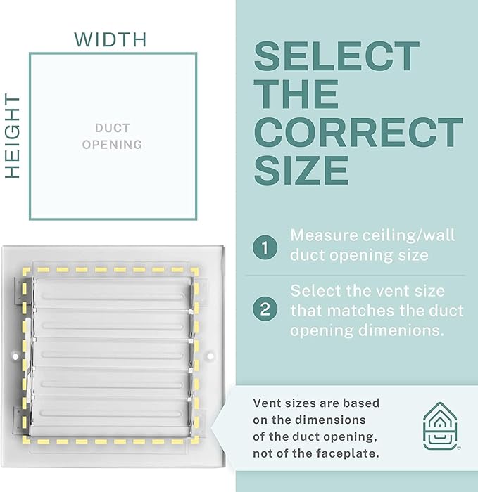 Home Intuition 2-Way Stamped Face Air Register, White, 10" x 8"