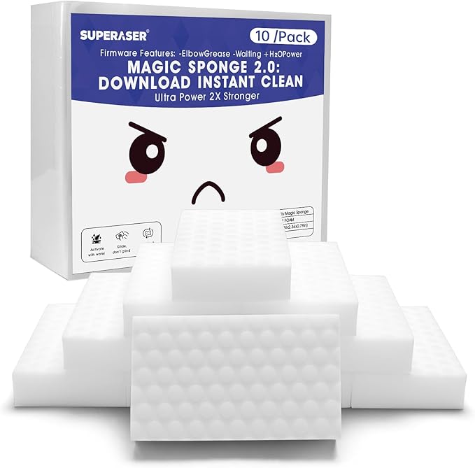 Tex-10 Scrub Melamine Sponges, Heavy Duty No Scratches