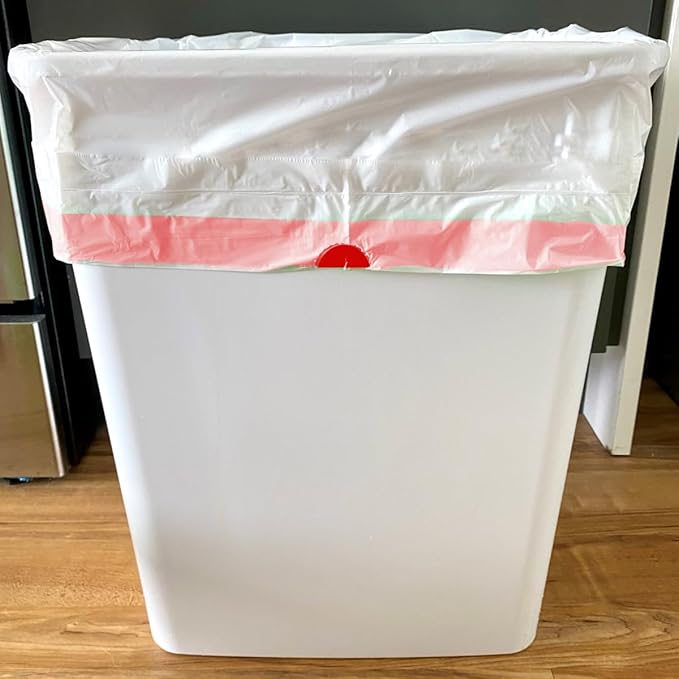 Trash Bags 8-10 Gallon Drawstring, 120 Count, Multifold Roll Garbage Bags, Large Kitchen Trash Bags, Odorless & Heavy Duty White Plastic Food Scrap Bags for Bathroom Bedroom Office Waste