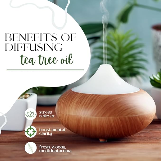 Tea Tree Essential Oil – 32 fl oz (1 Quart) – 100% Pure & Undiluted – Steam-Distilled Melaleuca – Bulk Size for Aromatherapy, Cleaning, DIY, and Candle Making – Aluminum Bottle – GreenHealth