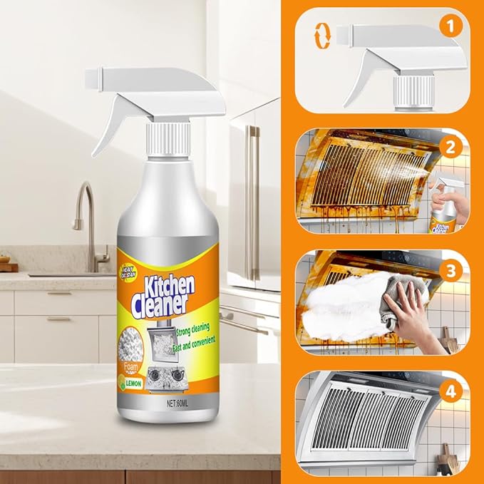 Kitchen Foam Cleaner, 2025 Upgraded All-Purpose Cleaner, Portable Grease Remover for Home Kitchen, Durable Stove Cleaners for Restaurant, Easy Clean Pot and Pan Cleaners for Housewife (1)