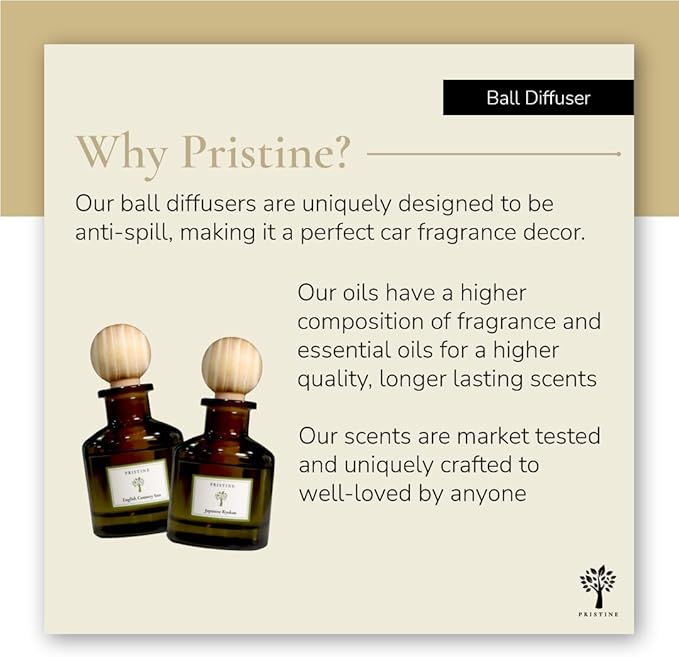 PRISTINE Japanese Ryokan/Inspired by Shang Hotel Ball Diffuser for Wardrobe | Fresh Lavender, Moroccan Amber Mini Diffuser Decor | Air Freshener for Closets