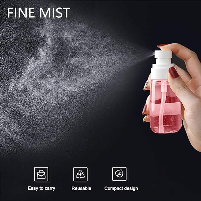 Cosywell Fine Mist Spray Bottle 3.4oz/ 100ml Empty Cosmetic Refillable Travel Containers Plastic Hair Spray Bottle Sprayer for Perfume Skincare Makeup Lotion (4color)