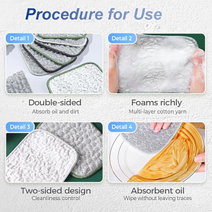 Double-Side Scratch-Free Wire Dishcloth, Multipurpose Wire Dishwashing Rags for Wet and Dry Non Scratch Dishcloth Rag, Reusable Metal Scrubbing Pads Sponge Cloths for Kitchen Cleaning (5pcs)