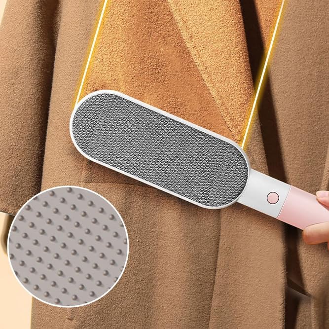 Multi-Function Travel Size Lint Brush for Clothes - Efficient Lint Remover & Pet Hair Collector for Dogs & Cats (Pink)