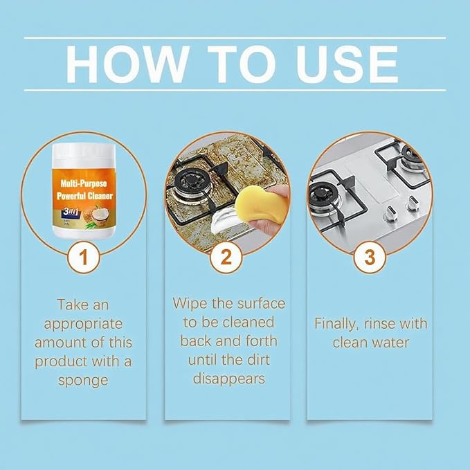 Multi Purpose Powerful Cleaner for kitchen, 3 In 1 Coconut Oil Natural Cleanser, Heavy Kitchen Duty Degreaser, All-Purpose Cleaner Removes Stains on Microwave,Oven & Stove Top (2)