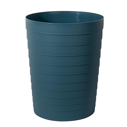 UUJOLY Small Bathroom Trash Can Wastebasket, Plastic Garbage Bin Container Basket for Bathrooms, Laundry Room, Kitchens, Offices, Kids Rooms, Dorms, Bluish Green, 1.8 Gallon