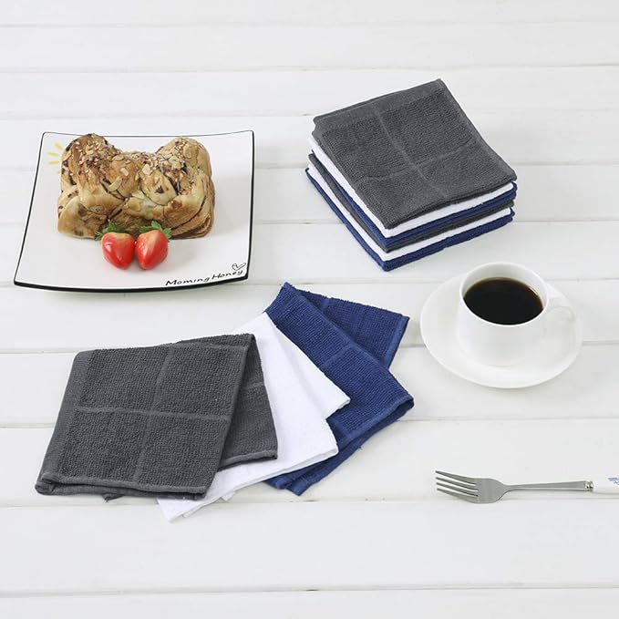 Glynniss Dishcloths Kitchen Highly Absorbent Dish Rags 100% Cotton Dish Cloths for Washing Dishes (red)