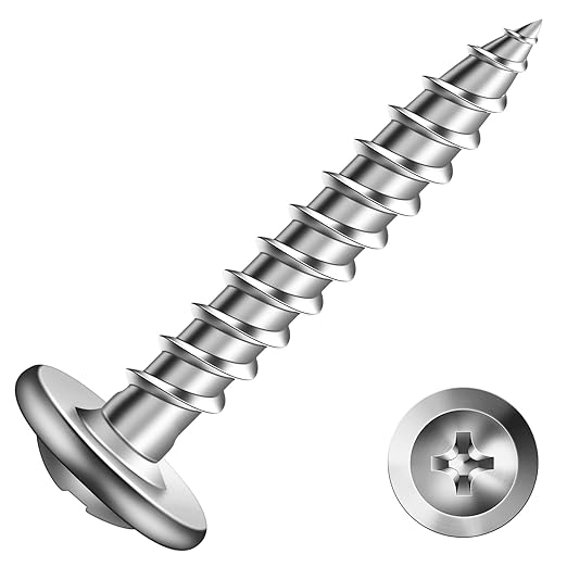#8 x 1 Inch Wood Screw 250Pcs 410 Stainless Steel Standard Thread Truss Head Fast Self Tapping by SG TZH