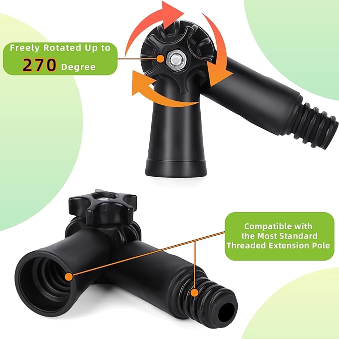 Universal Joint Angle Adaptor for Telescoping Extension Pole, (Head Only, No Pole) Versatile for Window Cleaning, Gutter Cleaning, Light Bulb Changing, Painting & More – Multi-Use Heavy Duty Pole