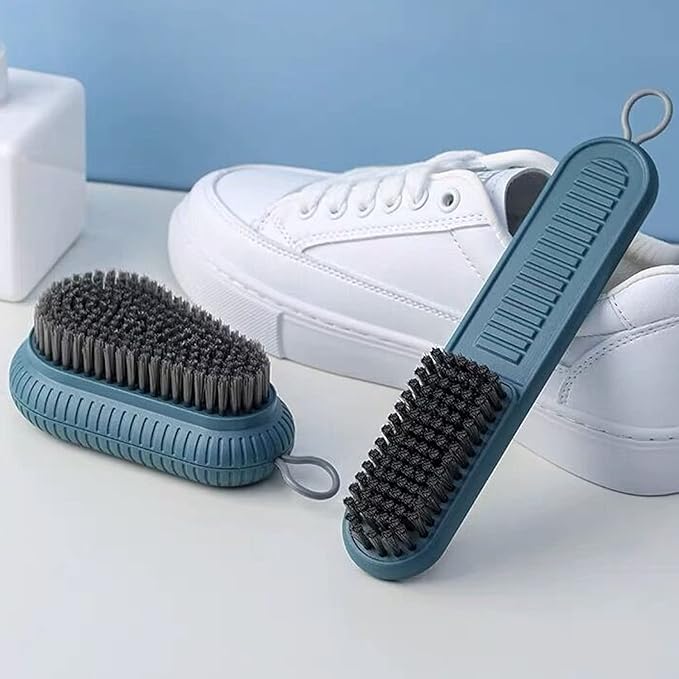 Cleaning Brush Soft Bristle Brush Laundry Scrub Brush Clothes Underwear Shoes Scrubbing Brush, Easy to Grip Household Cleaning Brushes Tool for Countertops Bathtubs (Grey)