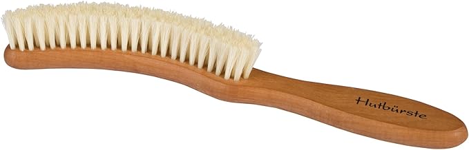 Redecker Natural Pig Bristle Hat Brush with Oiled Pearwood Handle, 9-1/4-Inches