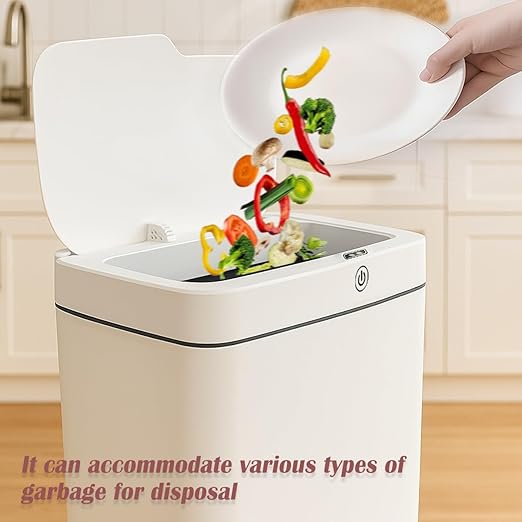 Two Gray Smart Sensor Trash cans with a Capacity of 3.2 gallons, Supporting Multiple Opening Methods, Waterproof Design, Anti Odor Design, Fast Response, Suitable for Kitchens,bedrooms,Offices, etc