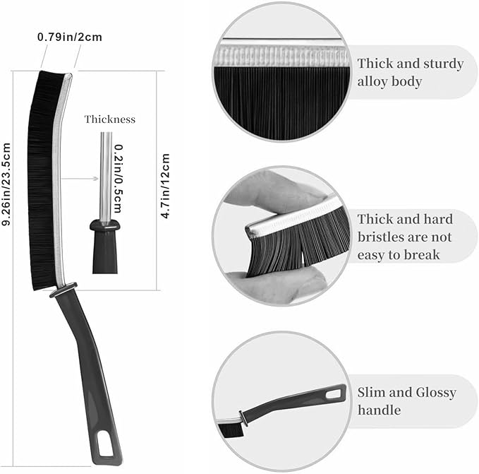12 PCS Crevice Cleaning Brush,Hard Bristle Crevice Cleaning Brush,Crevice Cleaning Tool is Effective to Clean The Small Gap of Kitchen, tolilet and Windows.